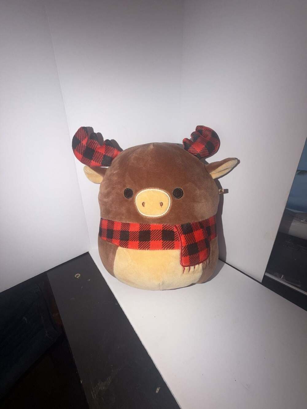 Squishmallows Alfred the Moose Plaid Scarf Holiday Plush